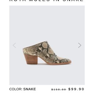 Dolce Vita Snakeskin Mules